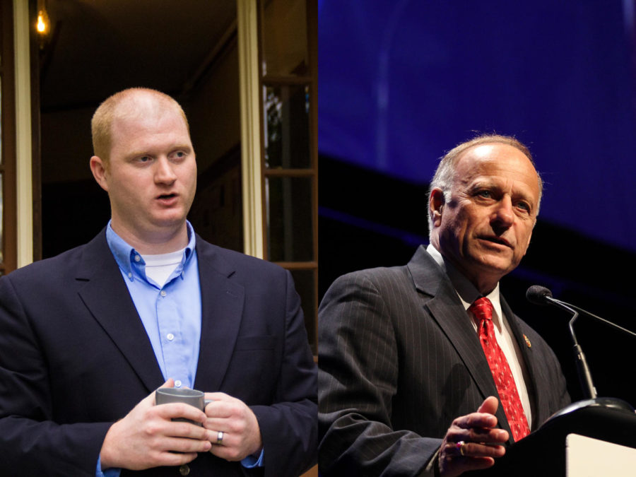 Jim Mowrer, left, and U.S. Rep. Steve King, right, faced off in their one and only debate on Oct. 23 in Storm Lake, IA. Mowrer is challenging King for his seat in the U.S. House.