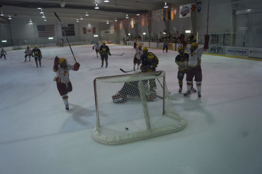 Senior forward J.P. Kascsak forward scored the fourth goal of the first game of Cyclone Hockeys series against the Michigan-Dearborn Wolverines. The game took place Oct. 24 at the ISU/Ames Ice Arena, and the Cyclones won 4-2. 