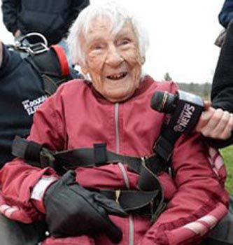 100 Year old woman skydives