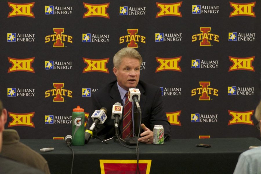 Coach Bill Fennelly addresses the press during the womens basketball media day on Thursday. 