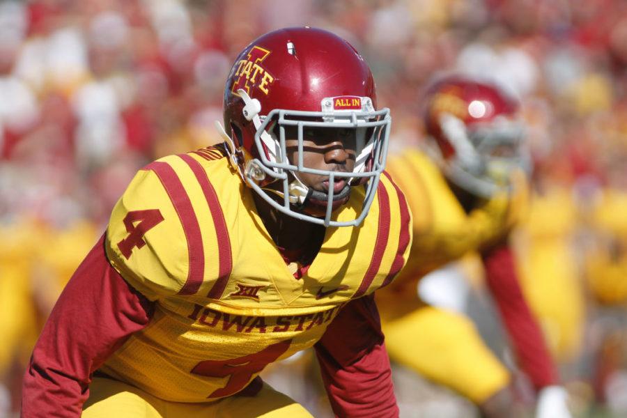 Redshirt junior defensive back Sam E. Richardson made one tackle for the game, assisting in the Cyclone’s defensive performance. Iowa State’s homecoming game against Toledo on Oct. 11 ended in a victory for the Cyclones, 37-30.