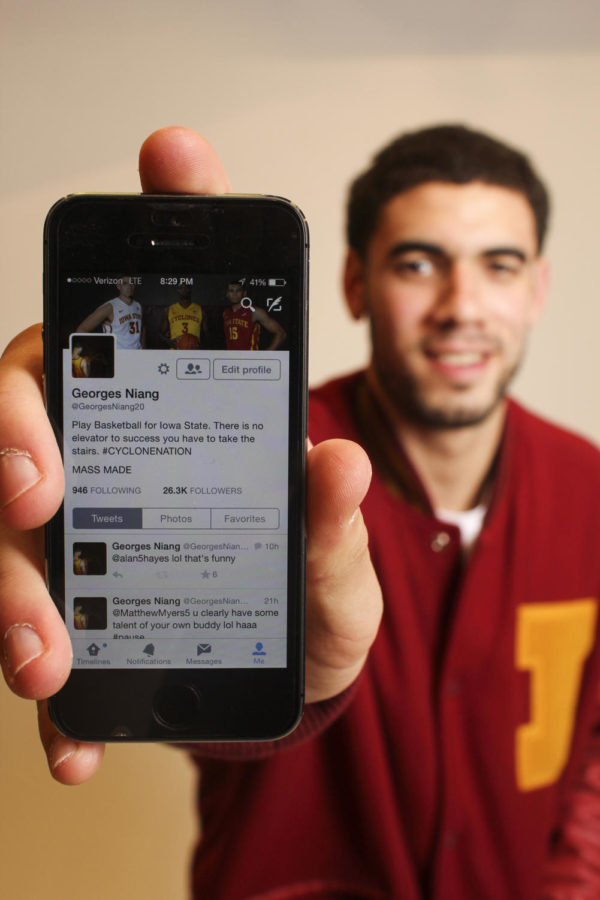 ISU mens basketball forward Georges Niang has over 26,000 followers on Twitter. Although there is no overall ISU Athletics policy for student athletes on social media, they must be careful of what they post because of how it can be interpreted and represented.