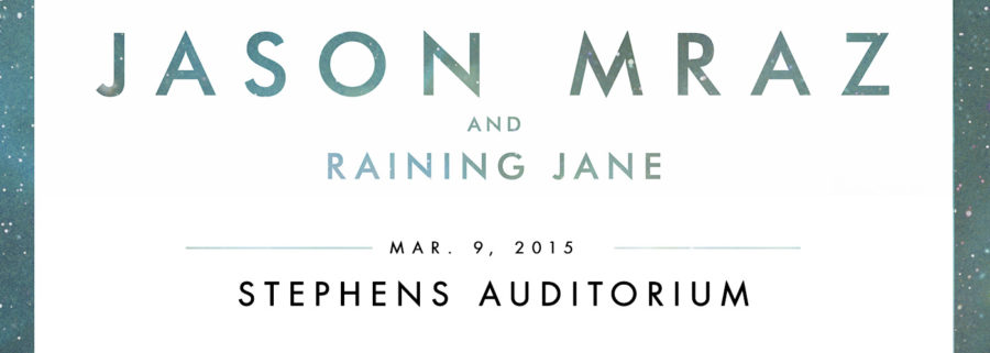 Tickets for Jason Mraz and Raining Janes March 9, 2015 performance are on sale beginning at 10 a.m. Feb. 6, on Ticketmaster and at the Stephens Auditorium ticket office from 10 a.m. to 4 p.m. Monday through Friday. 