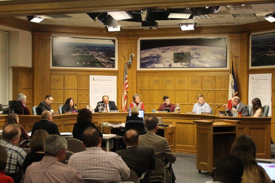 The City Council meets on Tuesday nights and discusses the news in the Ames community. Many Ames citizens came to the meeting to hear about their city Jan. 27. 