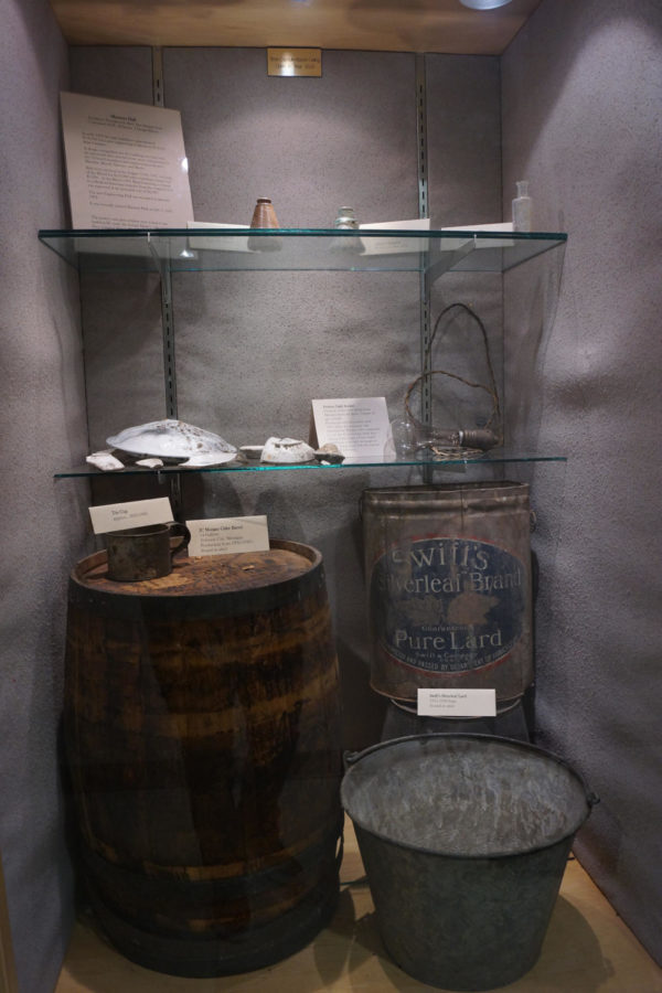 Multiple artifacts were found during the Marston Hall renovation and can now be located in the General Services Building.