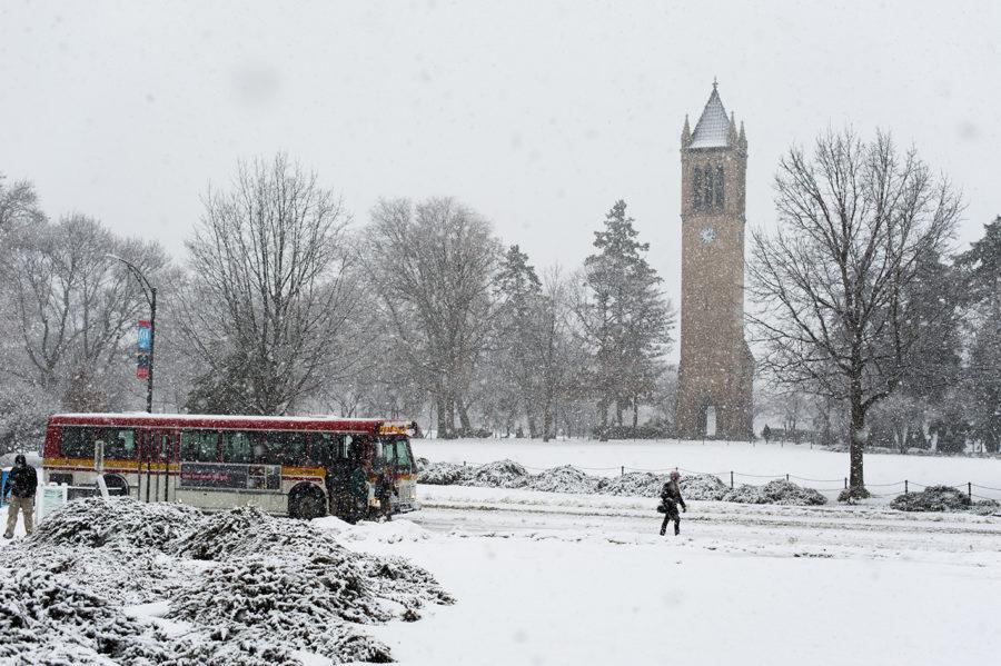 Due to heavy snow and the potential for a blizzard, Iowa State shut down at 12:40 p.m. on Feb. 20, 2014. 