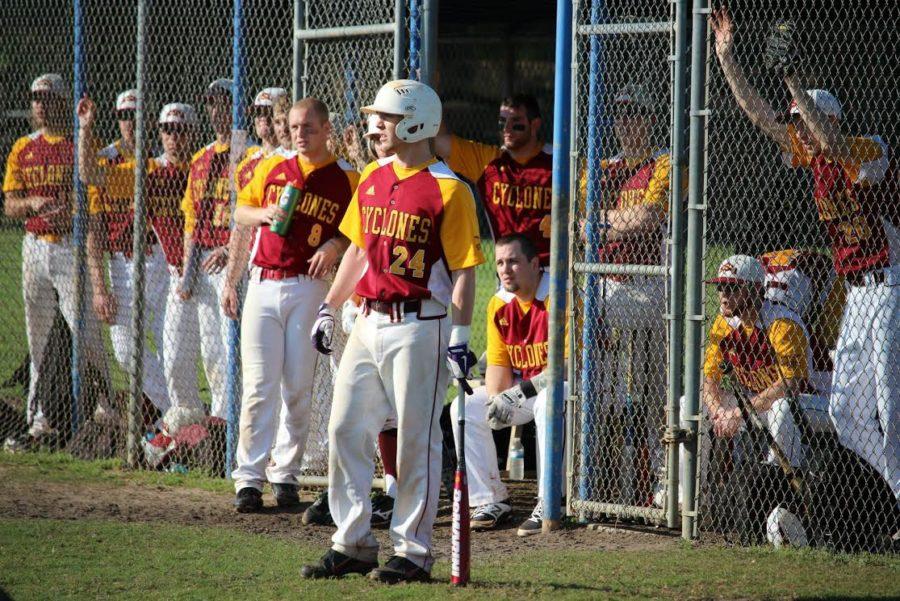 Members of the ISU baseball team looks on as they compete in their annual Spring Break trip in Plant City, Fla.