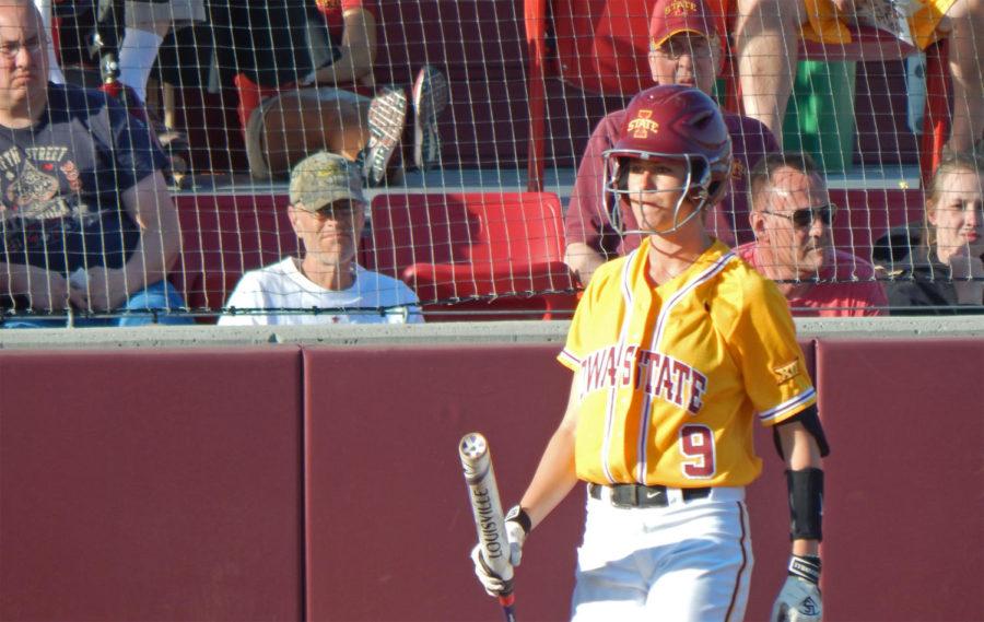 Lexi Slater walks to the plate against Northern Iowa on April 1.