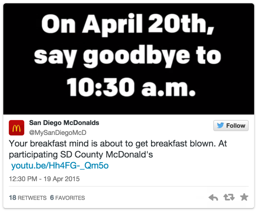McDonalds launches all-day breakfast on 4/20
