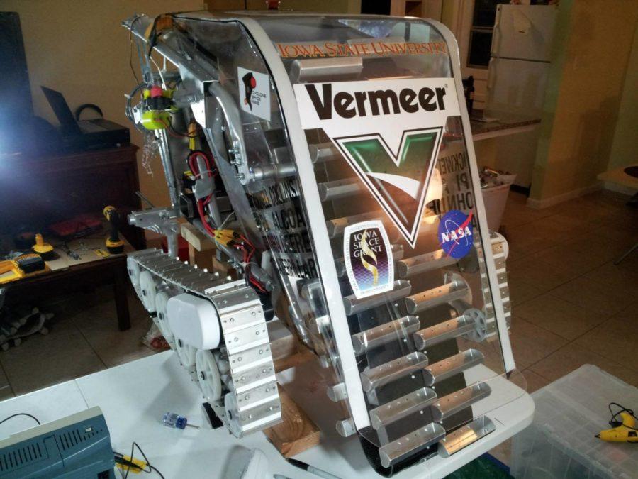 The ISU Lunabotics Club built HERMES 2.5 this year to compete at the annual NASA Lunabotics Mining Competition at the Kennedy Space Center. 