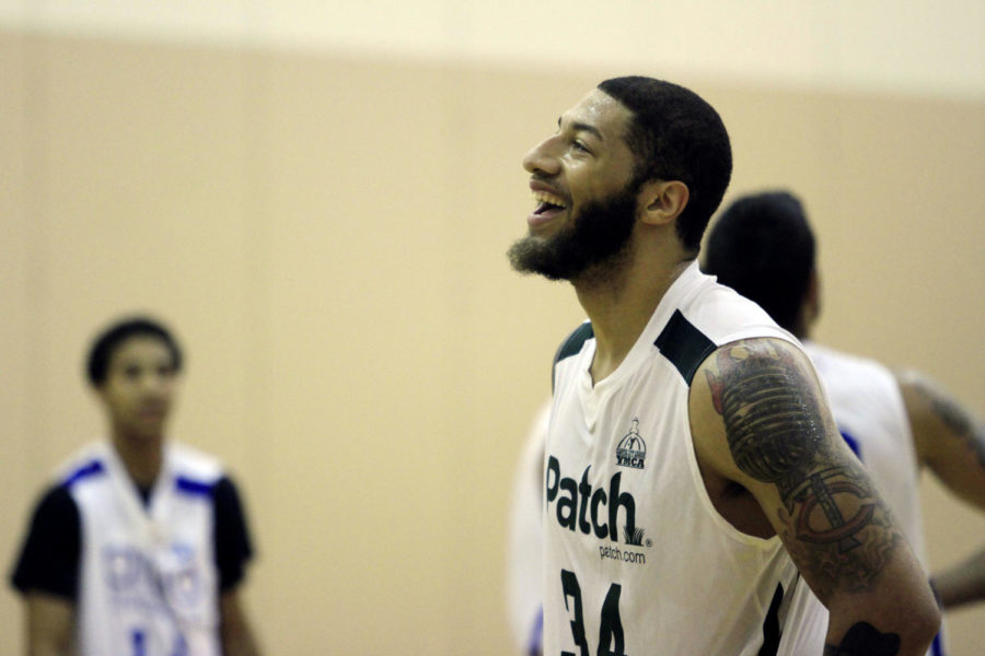 Royce White laughs during the Capital City League game on Wednesday, June 20, 2012 at Valley Southwoods High School in West Des Moines.