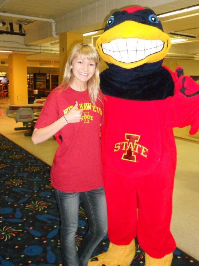 Danielle Ferguson with Cy during her orientation in the summer of 2012. 