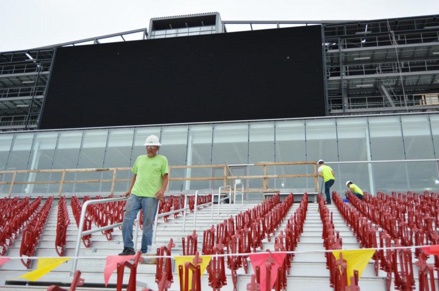 ISU+Athletic+Director+Jamie+Pollard+said+the+atmosphere+of+an+enclosed+stadium+and+the+new+150+ft.+x+36+ft.+video+board+will+significantly+enhance+the+game+day+experience.