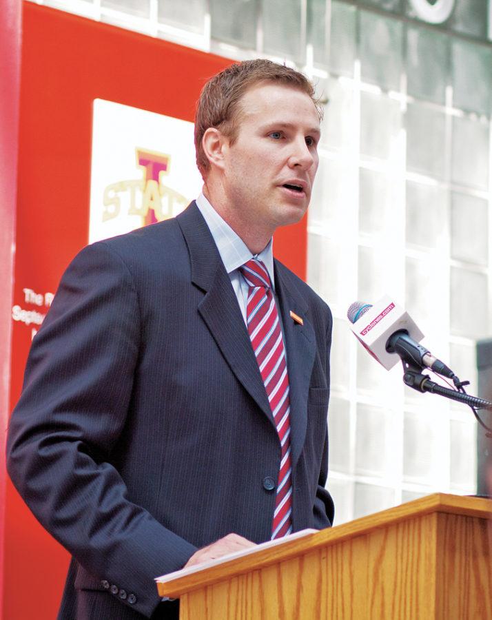 Fred Hoiberg is introduced as the new head coach of the ISU mens basketball team during a press conference on Nov. 9, 2010 at the Jacobson Athletic Building.