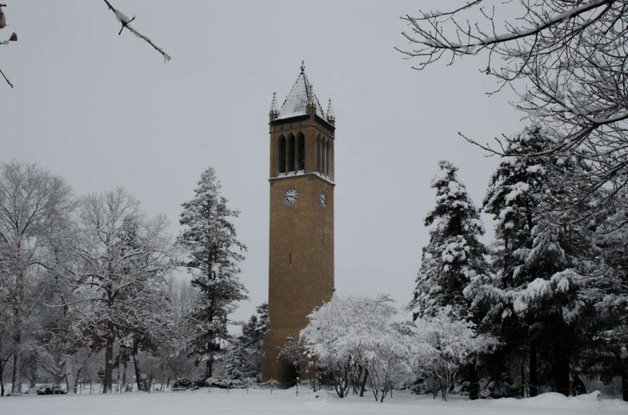 A winter storm struck the ISU campus on Feb 1, 2015 during Superbowl Sunday. 