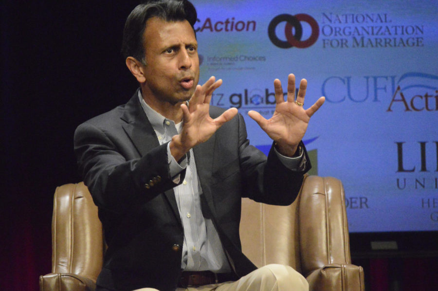 Louisiana Gov. Bobby Jindal at the Family Leadeship Summit in Stephens Auditorium on Saturday, July 18. Jindal was a crowd favorite, receiving two standing ovations.