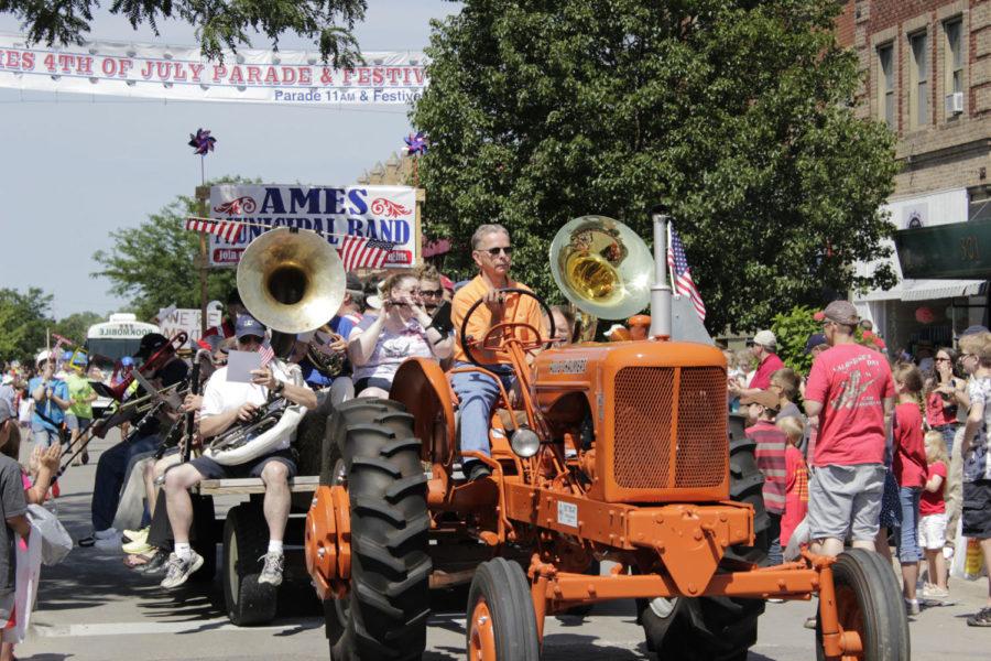 The Ames Municipal Band performs in the 2014 Fourth of July parade in Ames. 