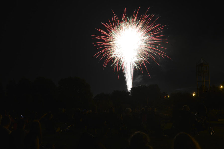 Hundreds of people gathered at Reiman Gardens Friday night for the annual Fourth of July fireworks show.