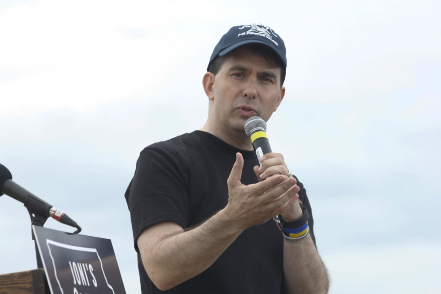 Wisconsin Gov. Scott Walker talked about the importance of Americans independence from the government at Joni Ernsts Roast and Ride event on Saturday, June 6 in Boone, Iowa. 