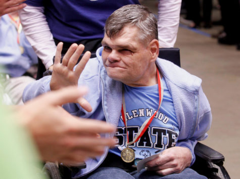 Danny McDonald received the athlete of the year award during the opening ceremonies of the Special Olympics Iowa Summer Games on Thursday, May 22.