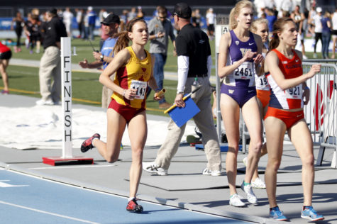 Sophomore Evelyne Guay competes at the Drake Relays on April 23, 2015. Guay finished third in the 800-meter run at the Panamerican Junior Athletics Championships on Saturday. 
