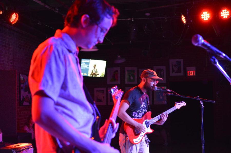 Ames local band, Pelvis, performs at the M-Shop on Sept. 24 as an opener for Holy White Hounds.