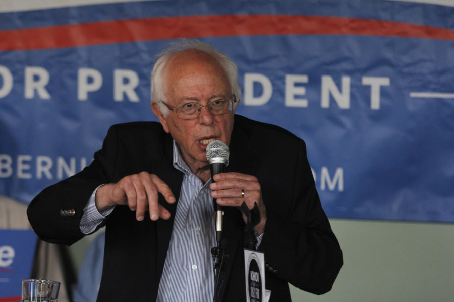 U.S Sen. Bernie Sanders (D-Vt.) spoke at Torrent Brewing Co. in downtown Ames on Saturday afternoon about his campaign platform for president.
