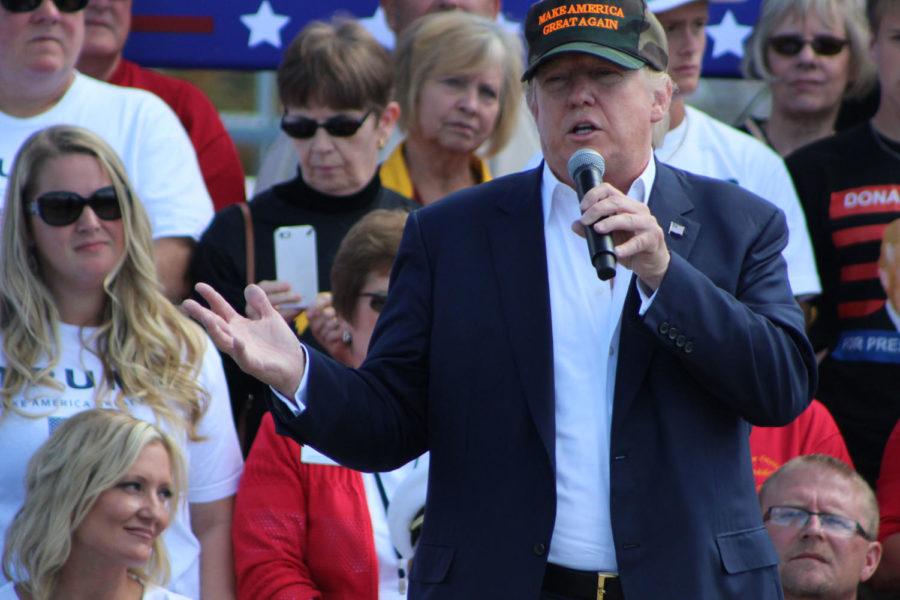 Presidential Candidate Donald Trump rallying at the 2015 Boone County Pufferbilly Days on Sept 12. 