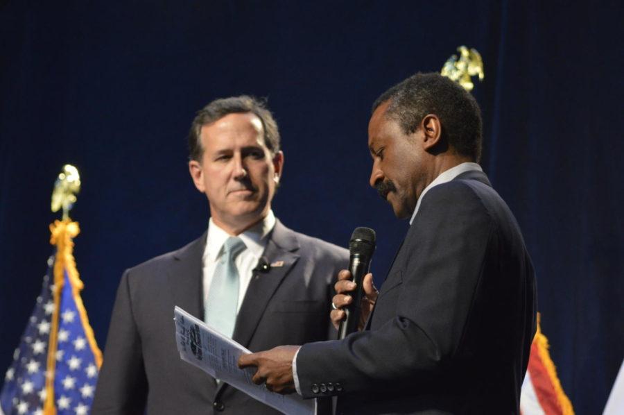 Former U.S. Sen. Rick Santorum speaks about ISIS, renewable energy and the Iran Deal among other topics at the Faith and Freedom Dinner on Sept. 19.