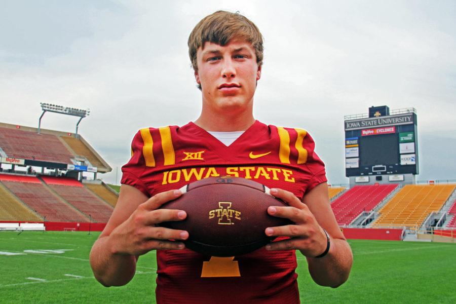 Redshirt freshman quarterback Joel Lanning will play during the 2014-15 football season. The football media day took place Aug. 10 at Jack Trice Stadium and Bergstrom Football Complex.
