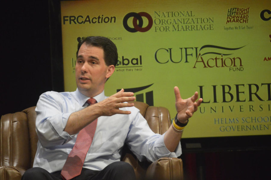Wisconsin Gov. Scott Walker told the audience at the Family Leadership Summit that he didnt need a viral video to prompt him to defund Planned Parenthood in Wisconsin 4 years ago. The summit was held in Stephens Auditorium on July 18.