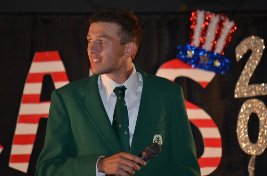 A contestant dresses in his major at the Hansen Agricultural Student learning Center Sept. 29 for the Mr. CALS competition.