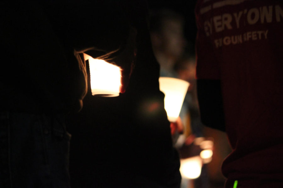 Cyclones Against Gun Violence members held a candle light vigil on Oct. 8 to honor the memory and lives from the Umpqua College shooting, outside the Memorial Union on Oct.8.