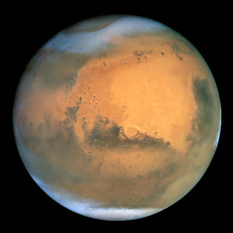 View of Mars from the Hubble Telescope in 2001.