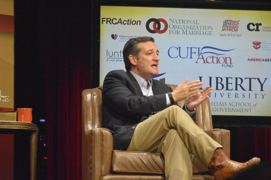 Sen. Ted Cruz of Texas speaks to the audience at the Family Leadership Summit on Saturday, July 18.