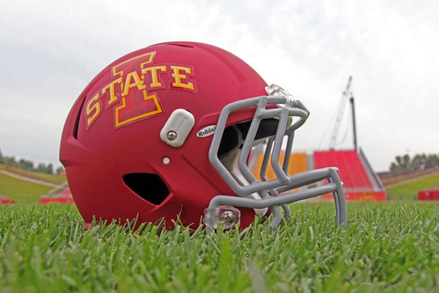 The+new+matte+helmets+for+the+2014-15+football+season%C2%A0were+introduced+during+the+football+media+day+took+place+Aug.+10+at+Jack+Trice+Stadium+and+Bergstrom+Football+Complex.