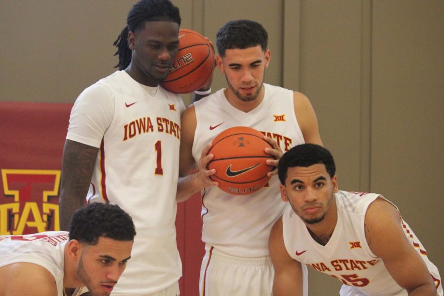 Iowa State Mens Basketball players pose for media at Media Day Oct.6.