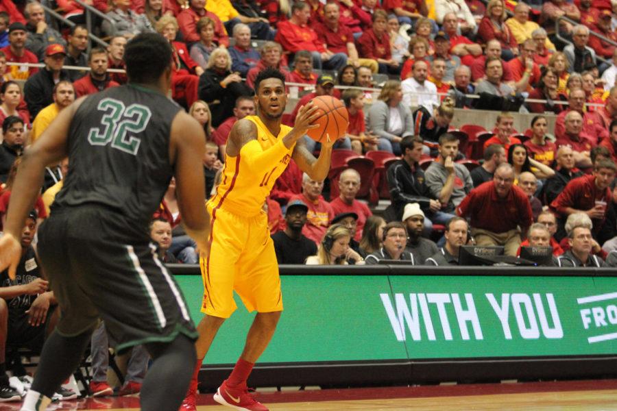 Monté Morris, junior guard, helped ISU with 14 points and eight assists on Nov. 16 against Chicago State. ISU won 106-64.