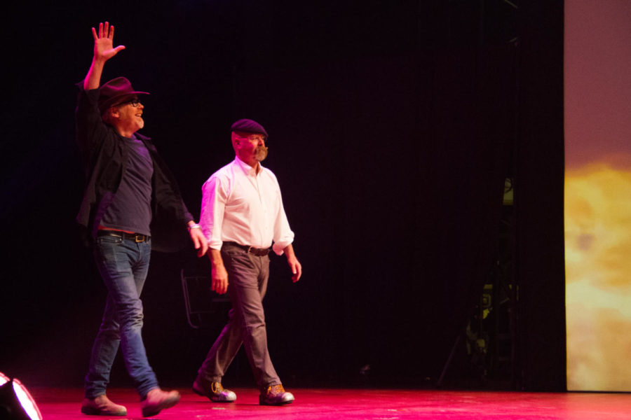 Stars from Discovery Channel’s hit show Mythbusters Adam Savage and Jamie Hyneman host “Jamie and Adam Unleashed,” a show celebrating the pair’s 14 years on the show. The performance took place Nov. 30 in the Stephens Auditorium.