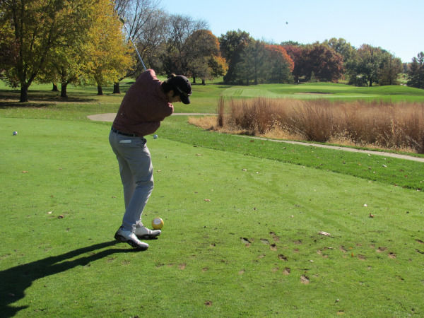 A member of the ISU golf club competes at the second regional tournament in Iowa City.
