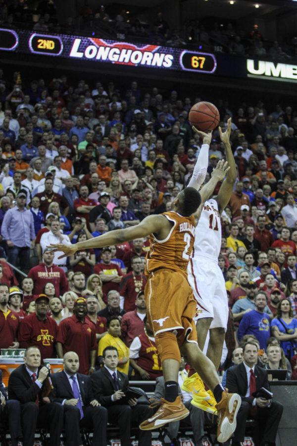 Sophomore guard Monte Morris hit the game-winning and buzzer-beating shot at the Big 12 Championship quarterfinal game against Texas on March 12 at the Sprint Center in Kansas City, Mo. After trailing behind the whole game, the Cyclones came back and won 69-67.