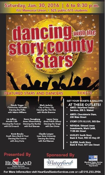 The Heartland Senior Services of Story County will be hosting Dancing with the Story Country Stars at 6 p.m. Saturday at the Iowa State Memorial Union. 