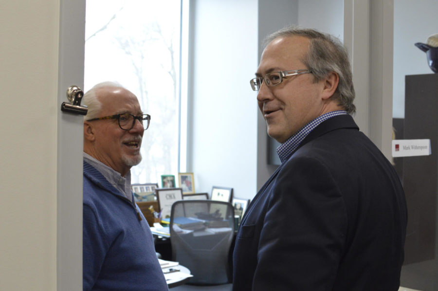 Congressman David Young visits the Iowa State Daily newsroom on Jan. 22 to speak with the politics editor and editorial board.