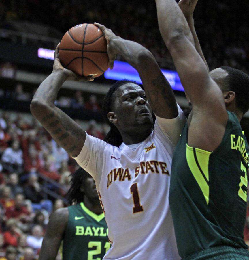 Jameel McKay makes a move to the basket against Baylor on Saturday, January 9, 2016 at Hilton Coliseum. Baylor won the game 94-89, handing the Cyclones their first home loss of the season.