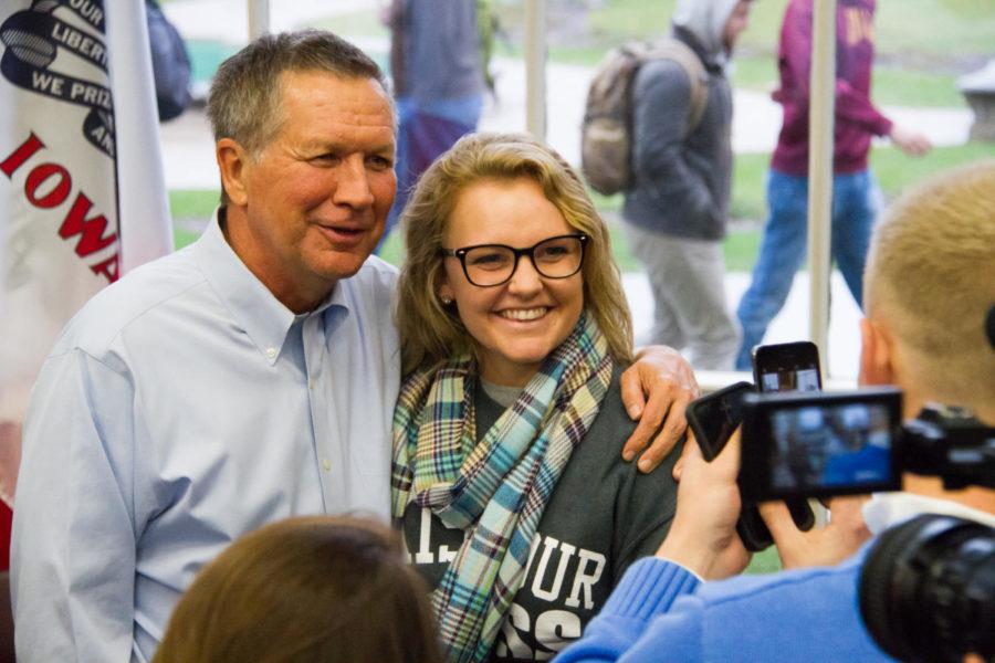 Presidential candidate John Kasich (current governor of Ohio) speaks at a town hall style meeting Nov. 30. Kasich talked about and answered questions ranging from the economy to healthcare.