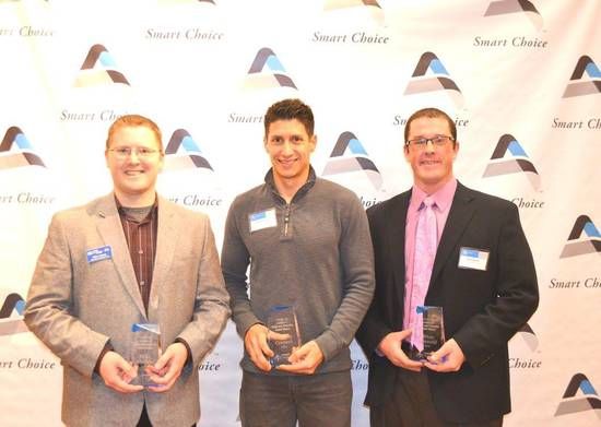 (Left to right) Mike Mullen (Converse Conditioned Air), Damien Corrieri (Ames Soccer Club) and MGMC Brian Honnold (Iowa State Athletics) are 3 of the 4 2015 4 under 40 award winners.
