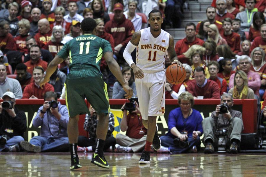Monté Morris brings the ball up the court against Baylor on Saturday, January 9, 2016 at Hilton Coliseum. Baylor won the game 94-89, handing the Cyclones their first home loss of the season.