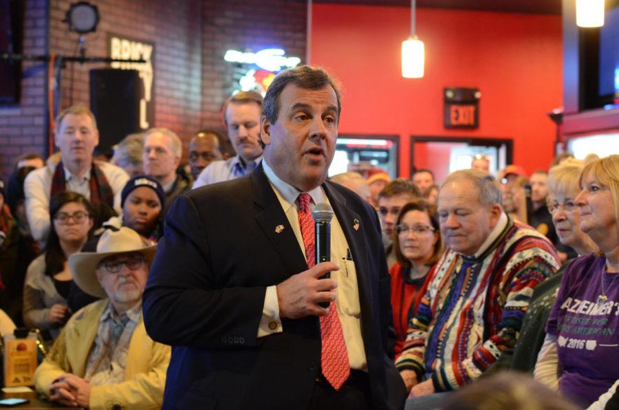 Chris Christie spoke at Brick City Grill in Ames, Iowa. Christies town hall consisted of a short speech detailing his experiences with terrorism and 9/11. He then answered questions from the crowd.