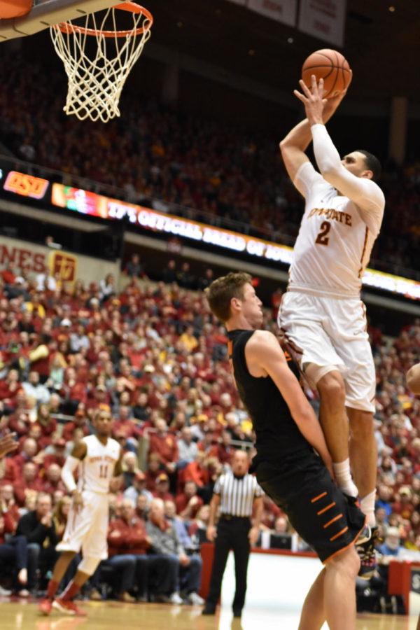 Redshirt+senior+Abdel+Nader+scored+19+points%2C+including+a+dunk+at+the+Oklahoma+State+game+Feb.+29.+ISU+won+58-50.
