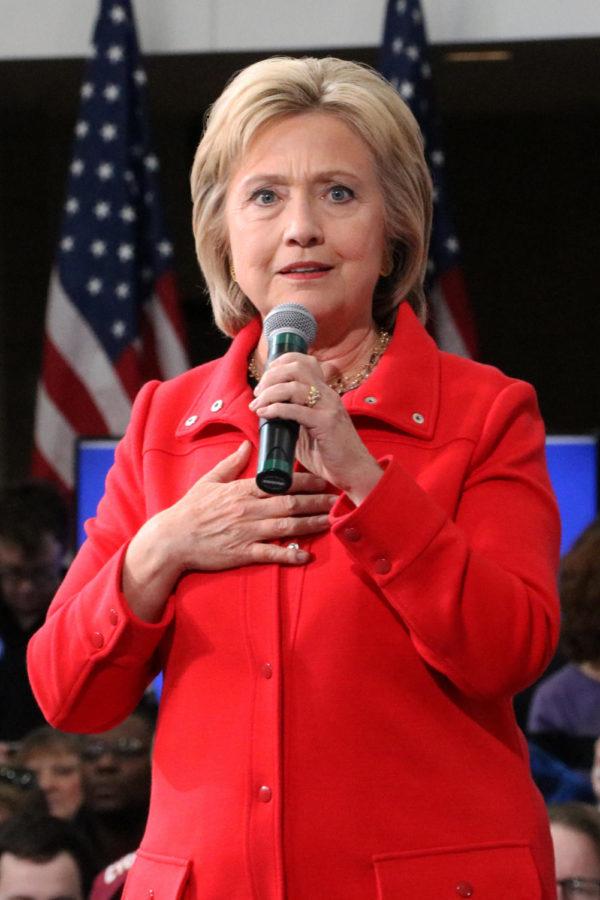 Democratic presidential candidate Hillary Clinton speaks at Howe Hall at Iowa State University in Ames on Jan. 30. 